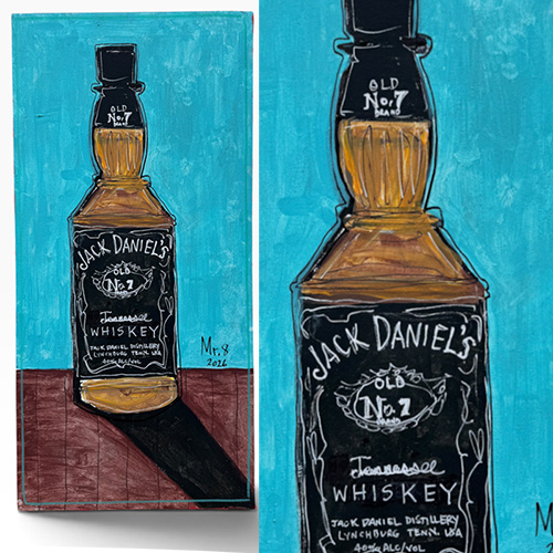 Mister 8 18x36 J Daniel's Bottle on Canvas WP6552